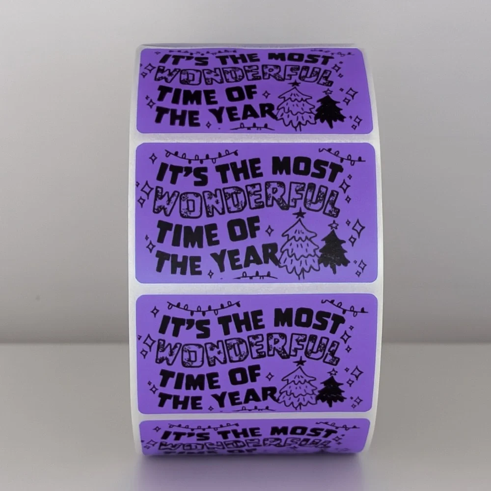 Wonderful Time of Year Stickers | Green Holiday Christmas Packaging Labels - Picture 4 of 11